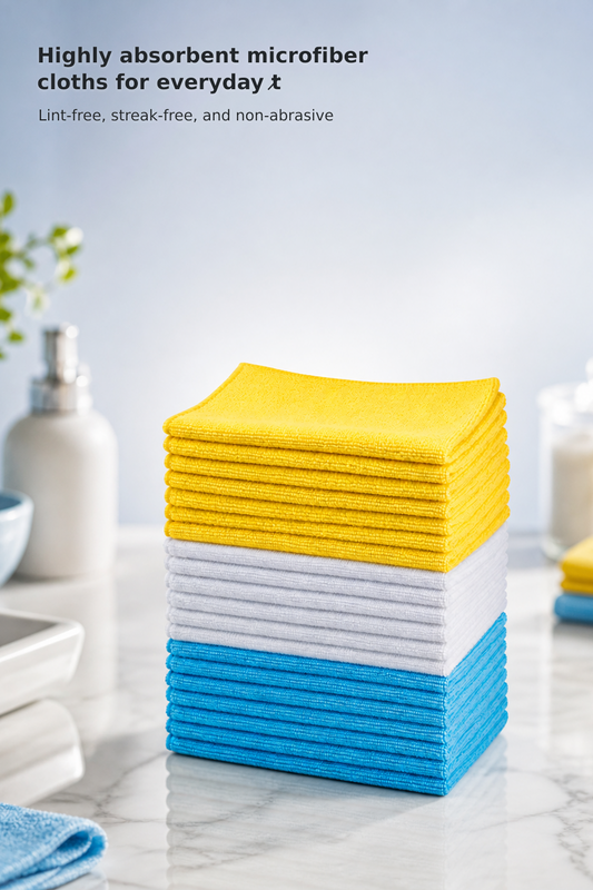 24-Pack Microfiber Cleaning Cloths – 16 × 12 Inches